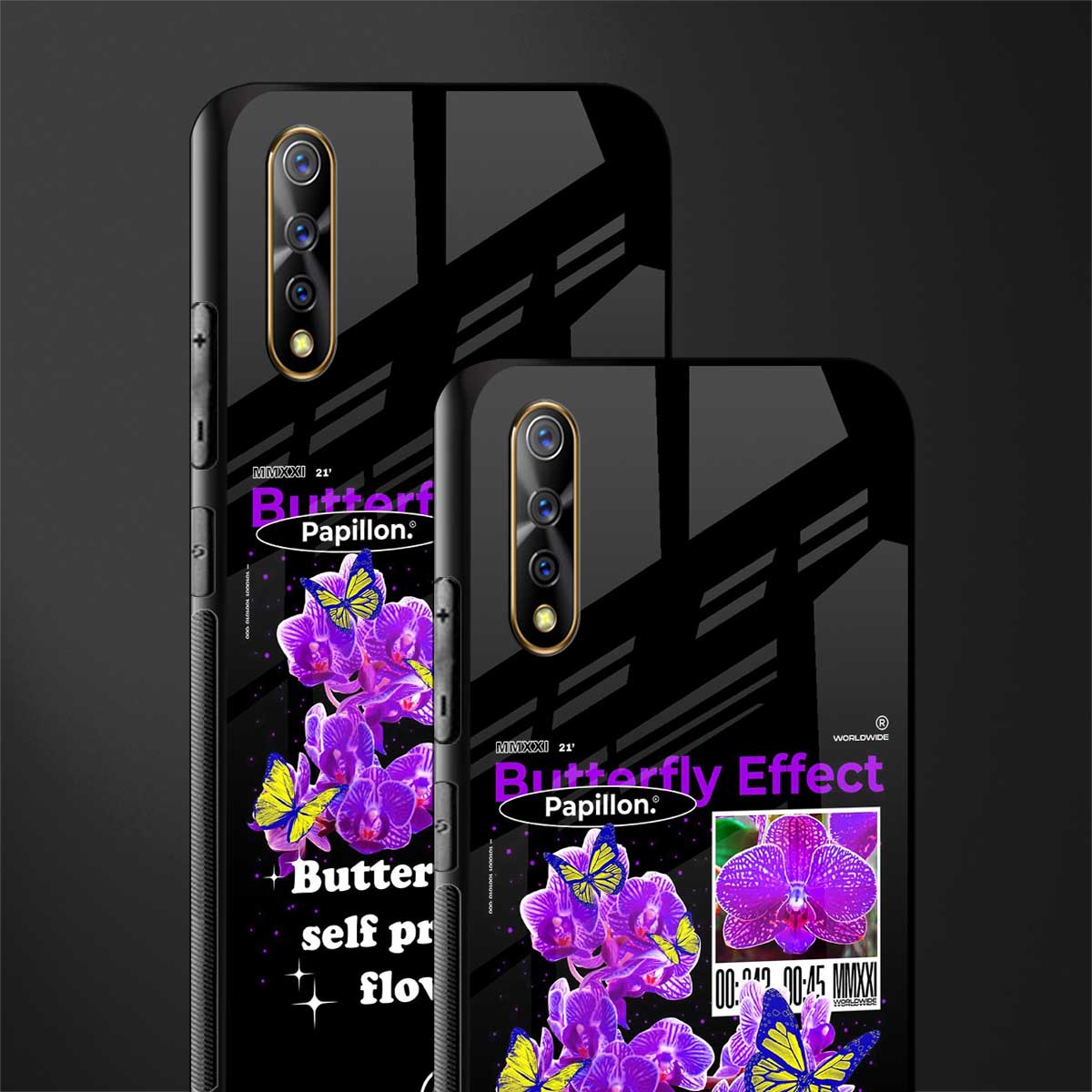 butterfly effect glass case for vivo s1 image-2