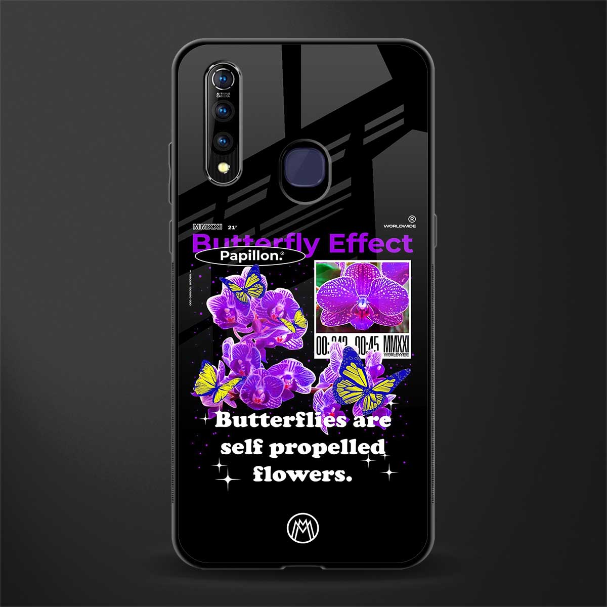 butterfly effect glass case for vivo z1 pro image