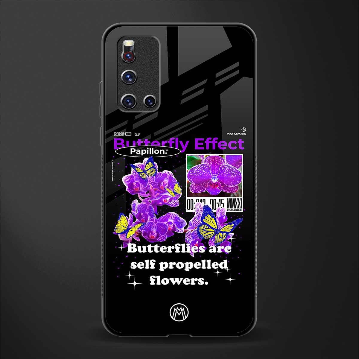 butterfly effect glass case for vivo v19 image