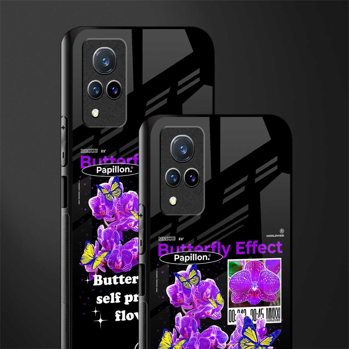 butterfly effect glass case for vivo v21 5g image-2