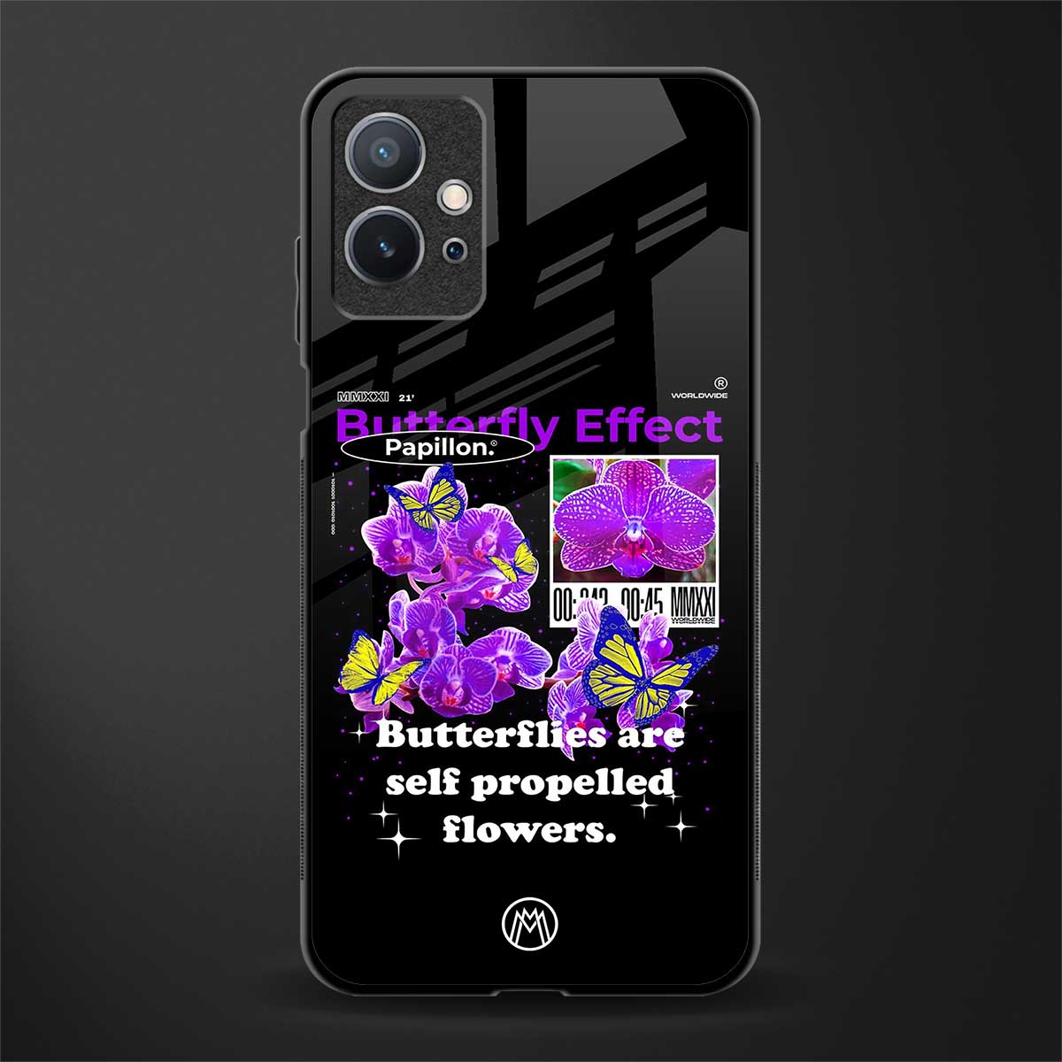 butterfly effect glass case for vivo t1 5g image