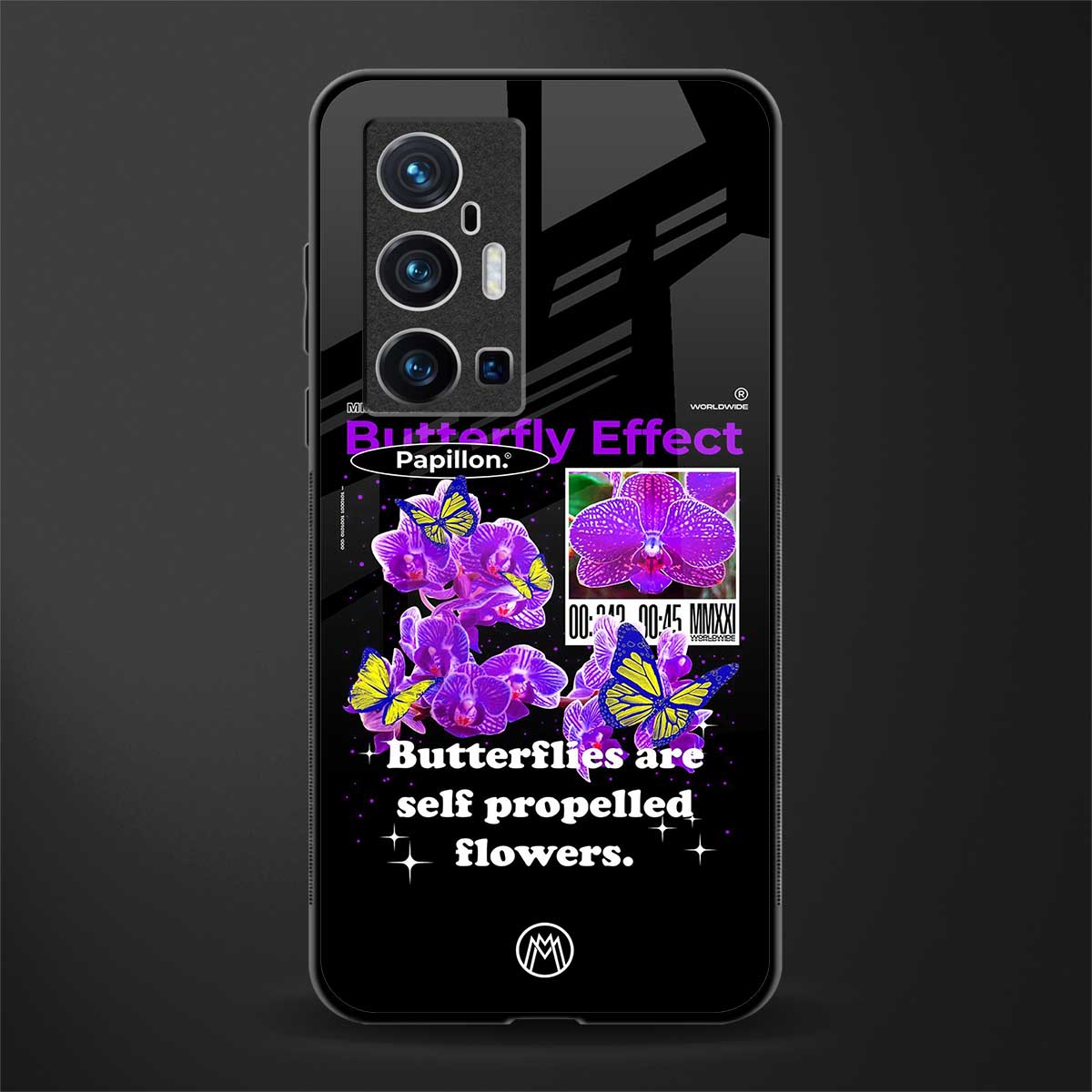 butterfly effect glass case for vivo x70 pro plus image