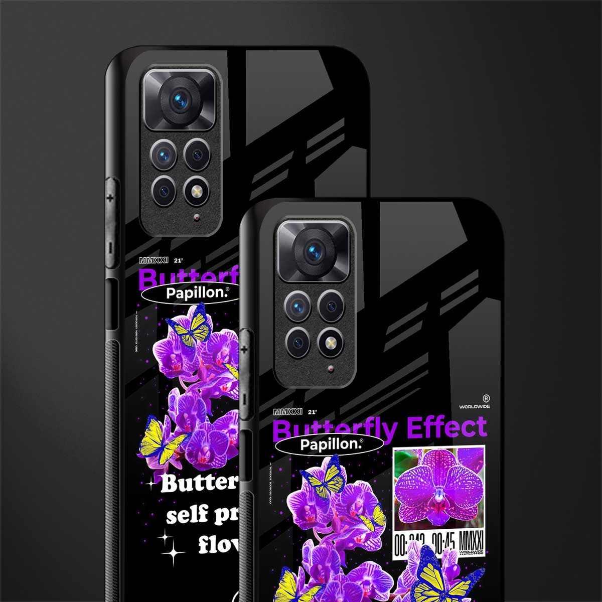 butterfly effect glass case for redmi note 11 pro image-2
