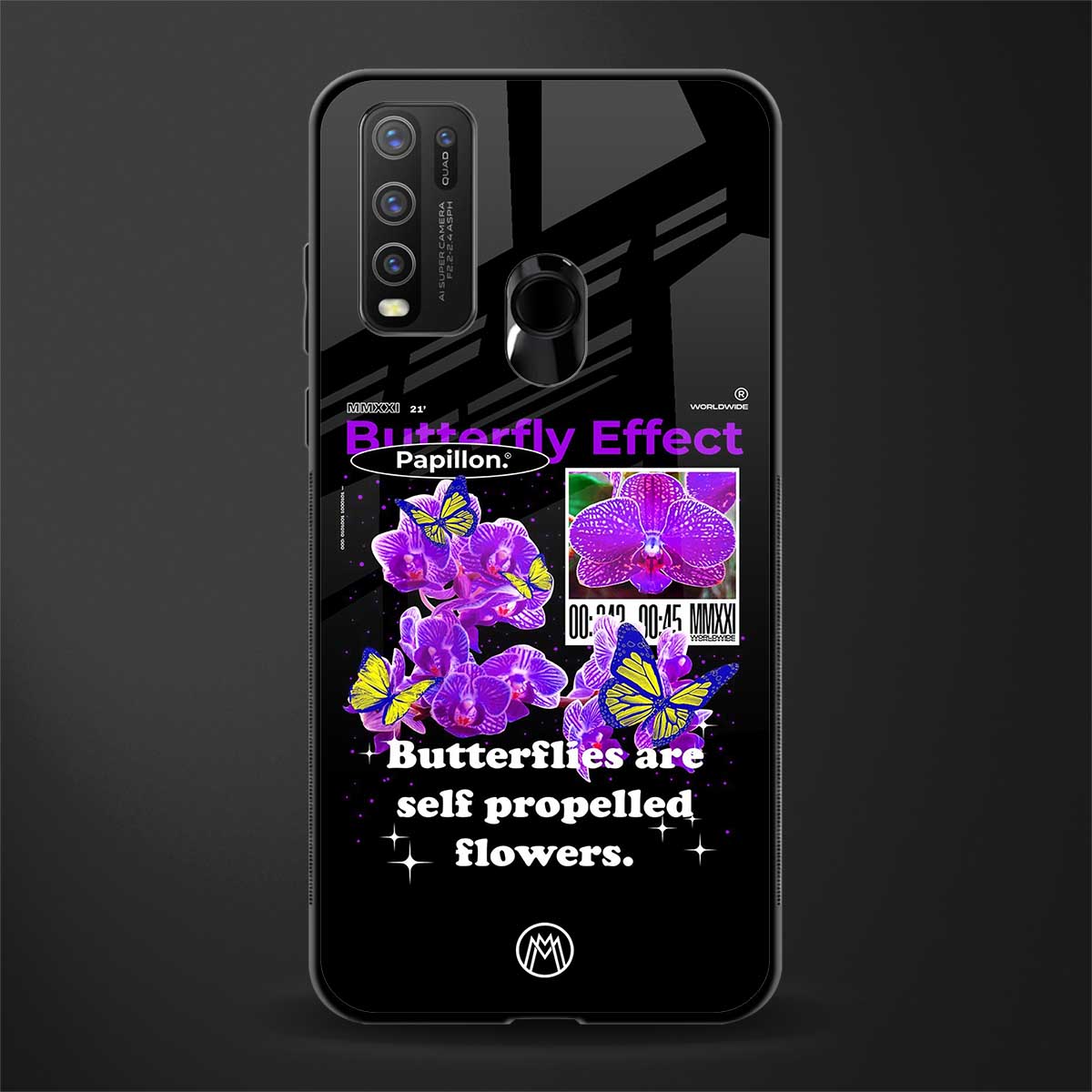 butterfly effect glass case for vivo y30 image