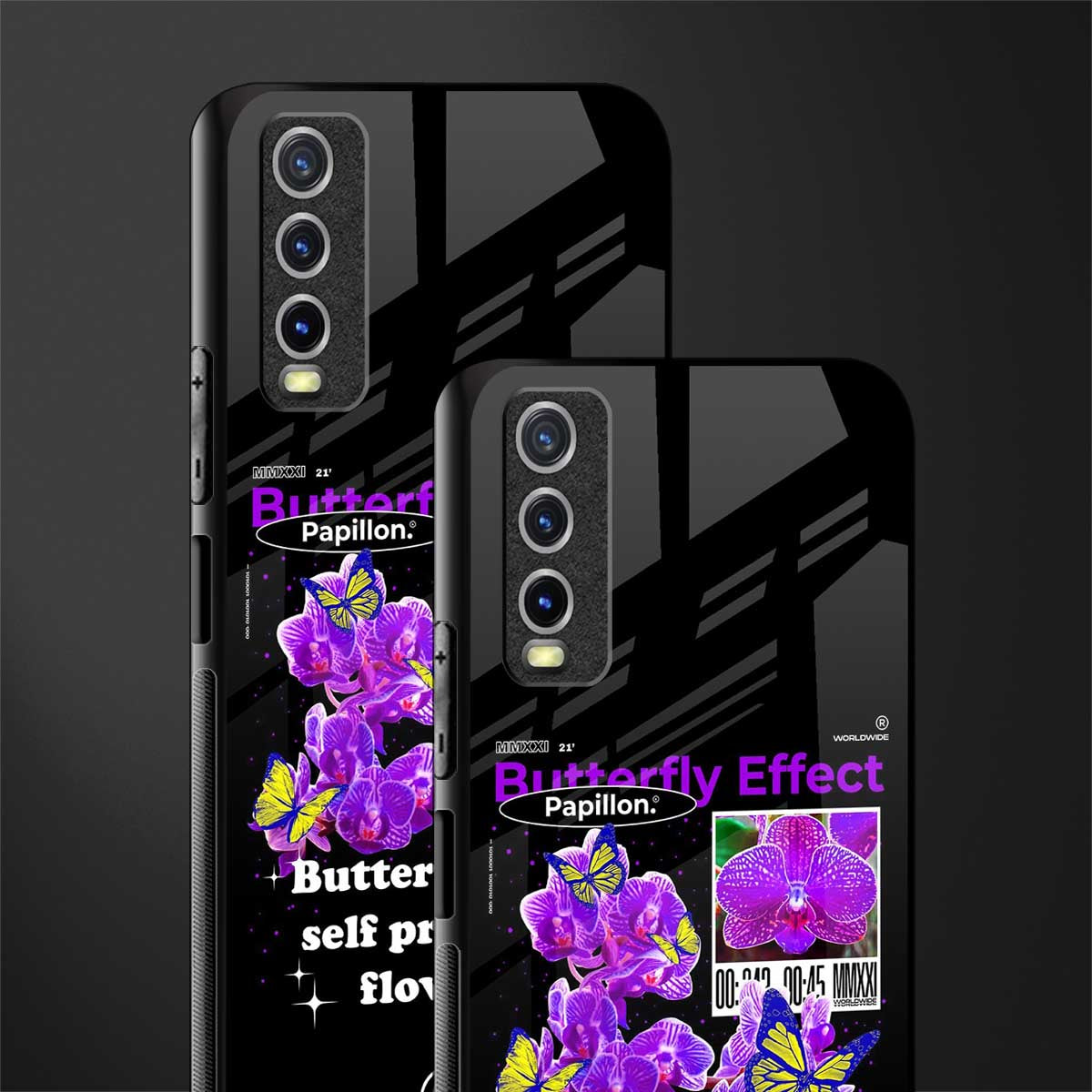 butterfly effect glass case for vivo y12s image-2
