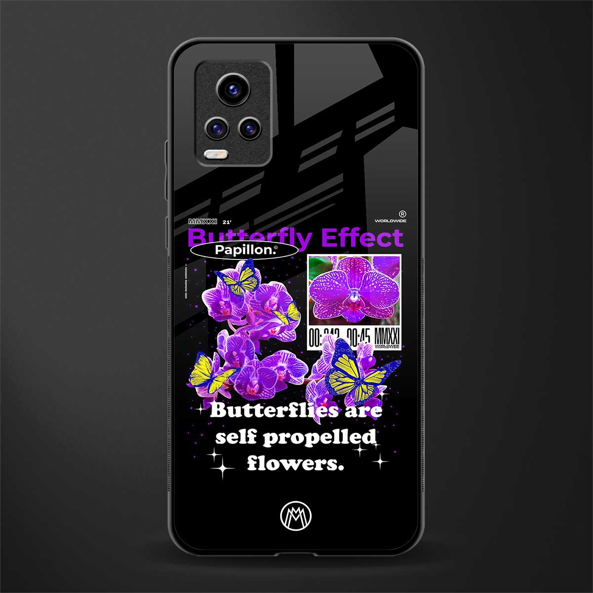 butterfly effect glass case for vivo v20 image