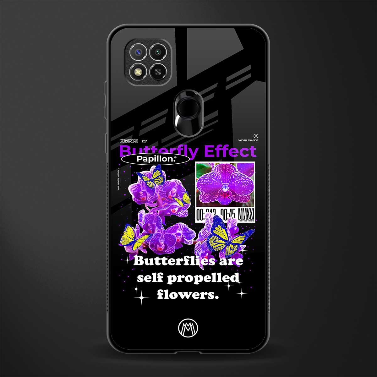 butterfly effect glass case for redmi 9 image