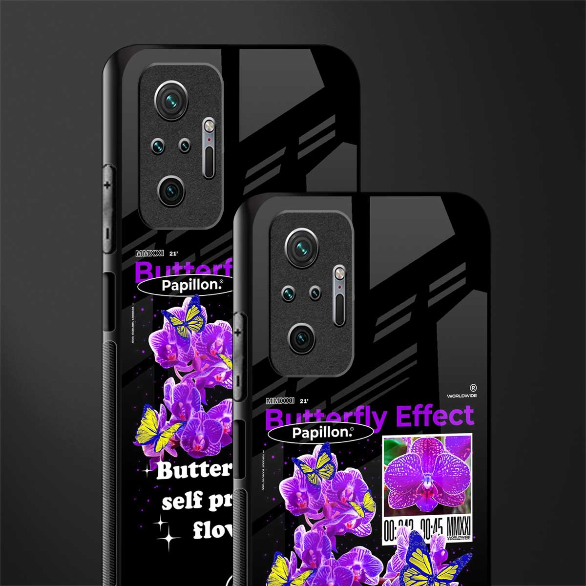 butterfly effect glass case for redmi note 10 pro image-2