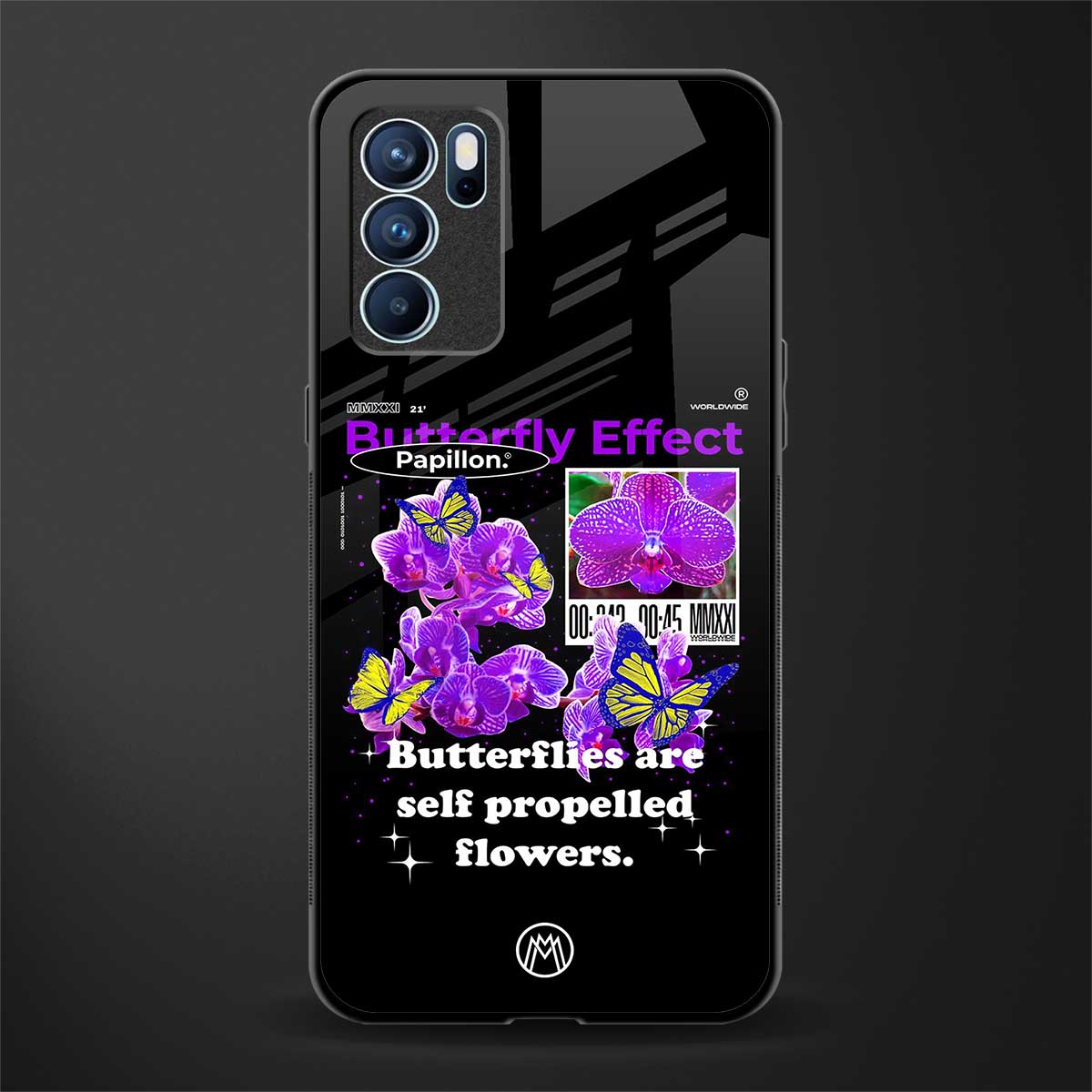 butterfly effect glass case for oppo reno6 5g image