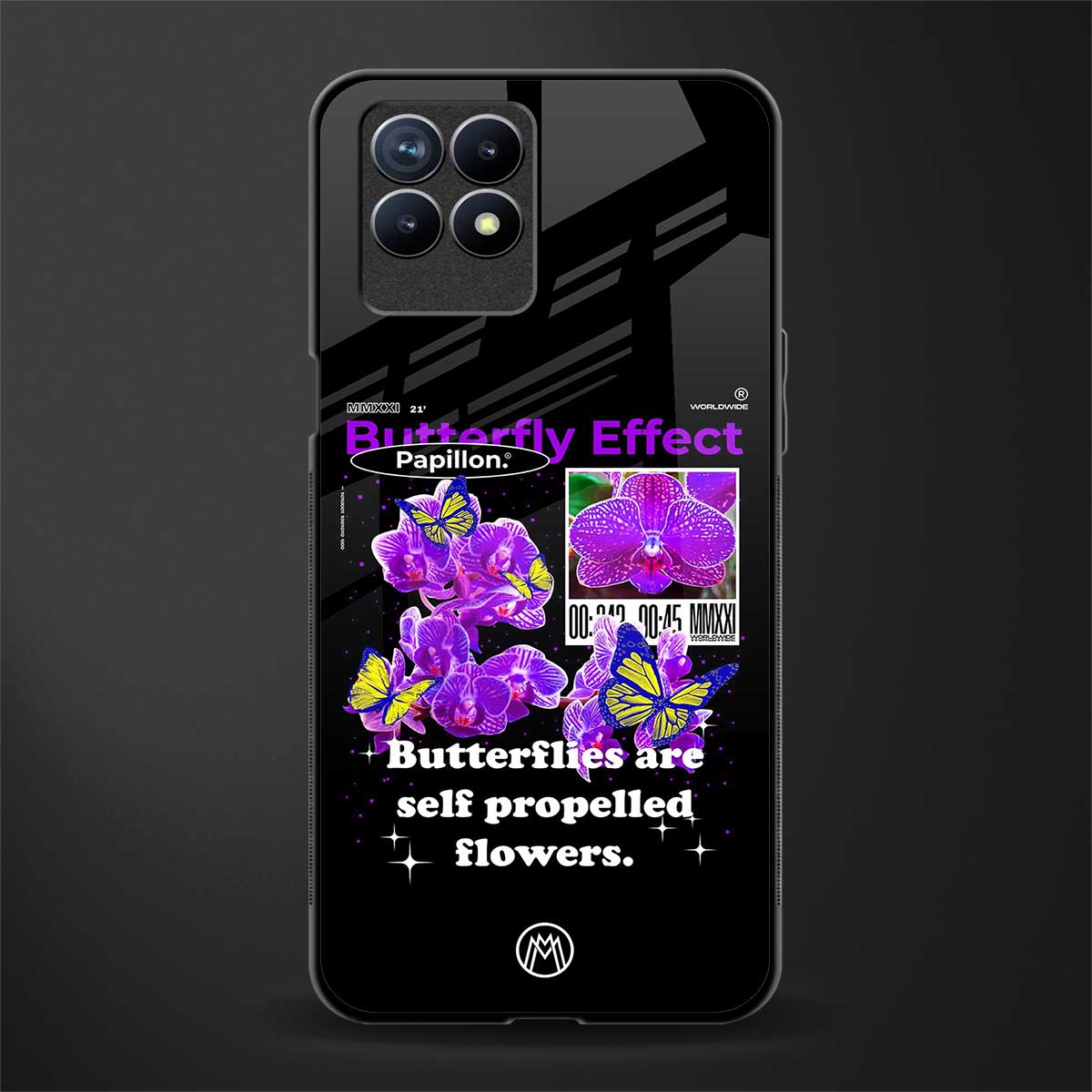 butterfly effect glass case for realme 8i image