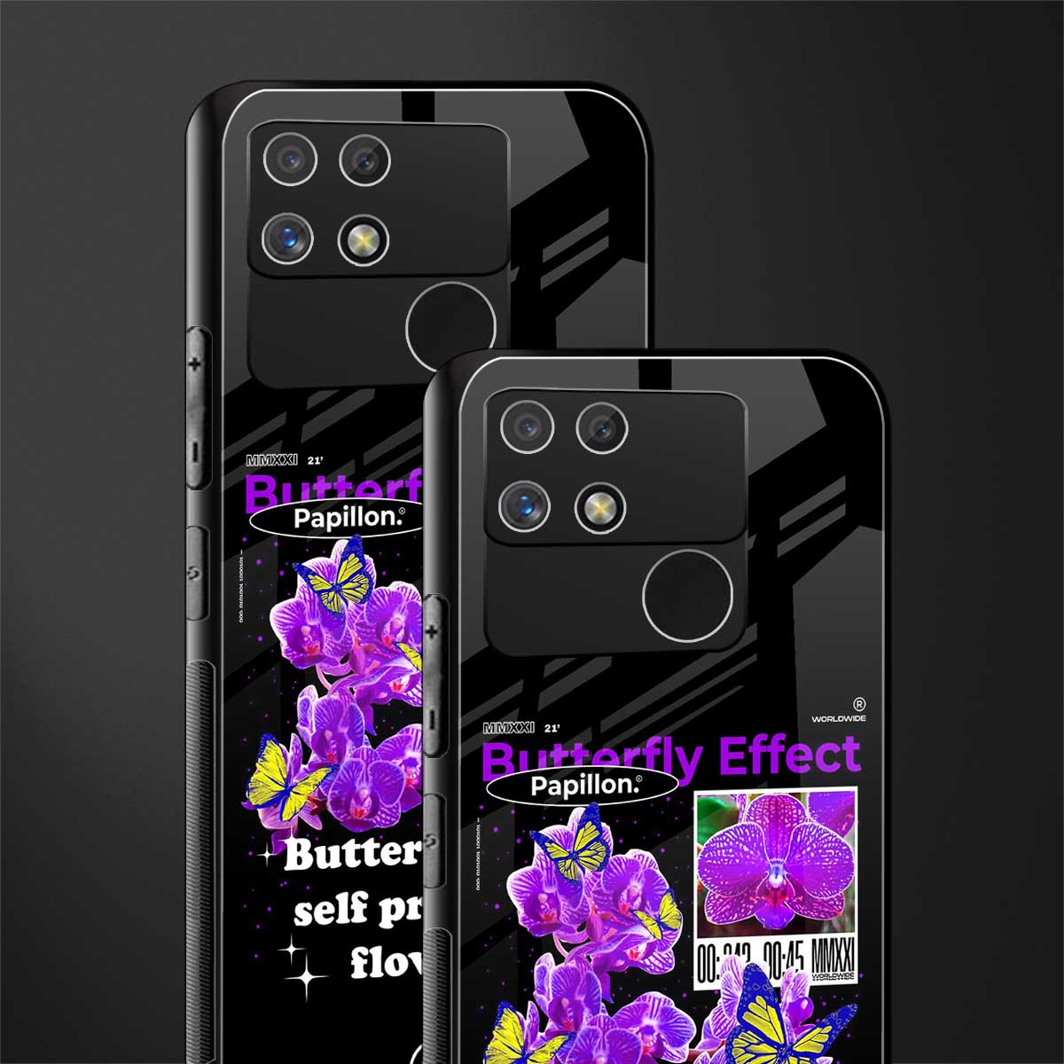 butterfly effect back phone cover | glass case for realme narzo 50a