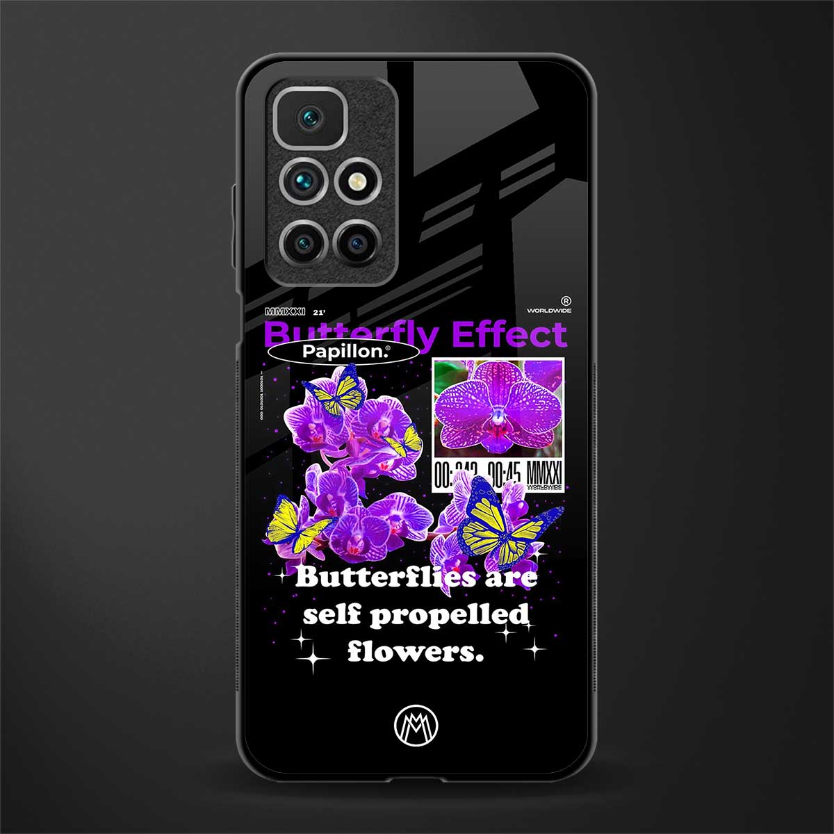 butterfly effect glass case for redmi 10 prime image