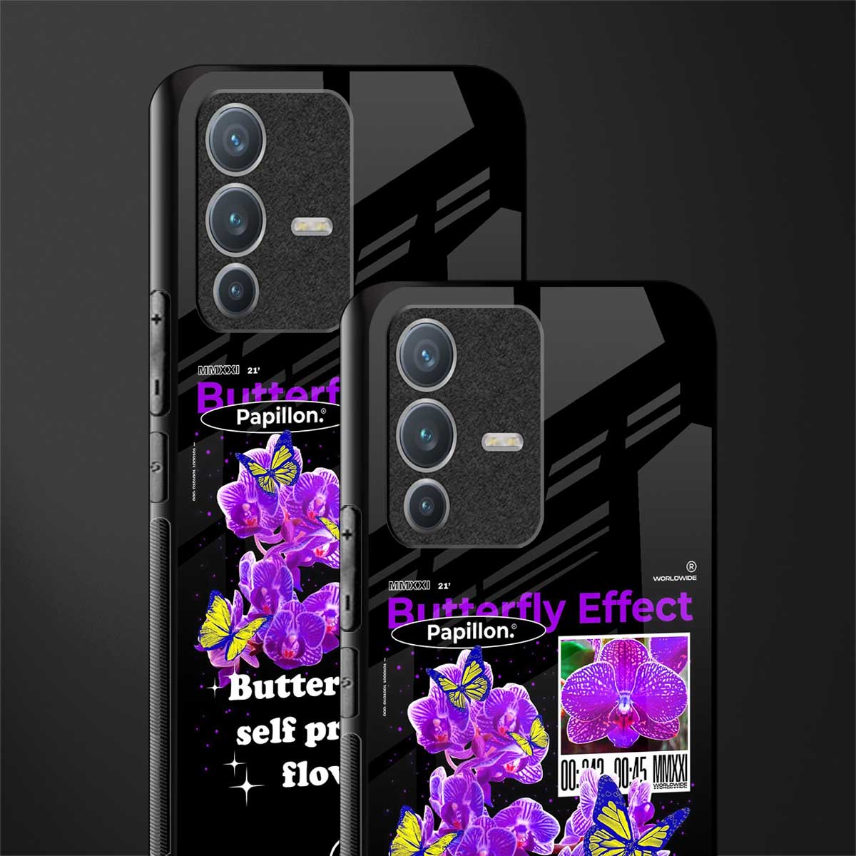butterfly effect glass case for vivo v23 pro 5g image-2