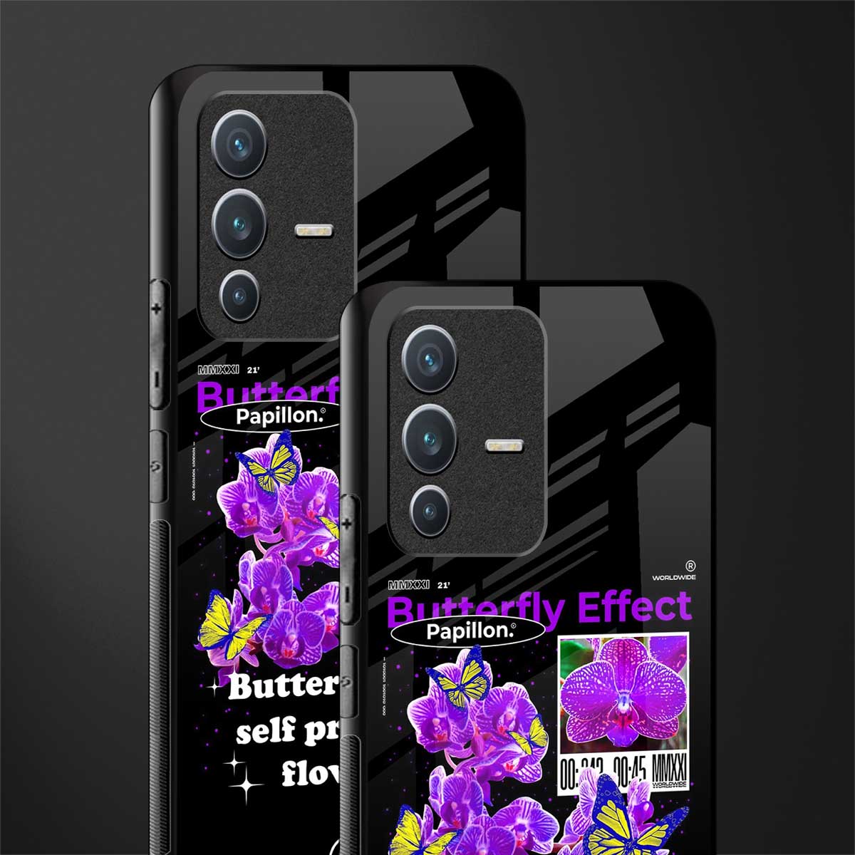 butterfly effect glass case for vivo v23 5g image-2