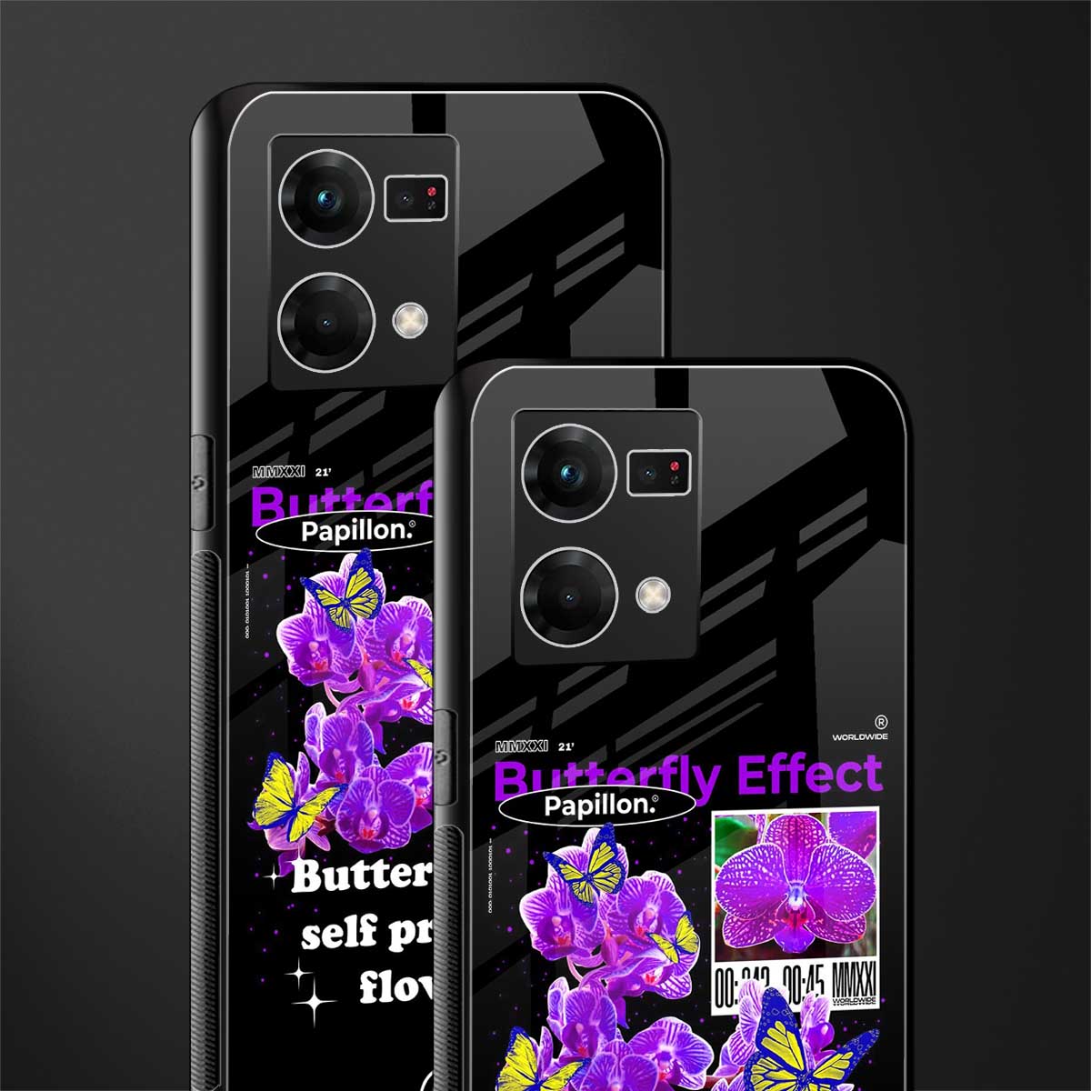 butterfly effect back phone cover | glass case for oppo f21 pro 4g