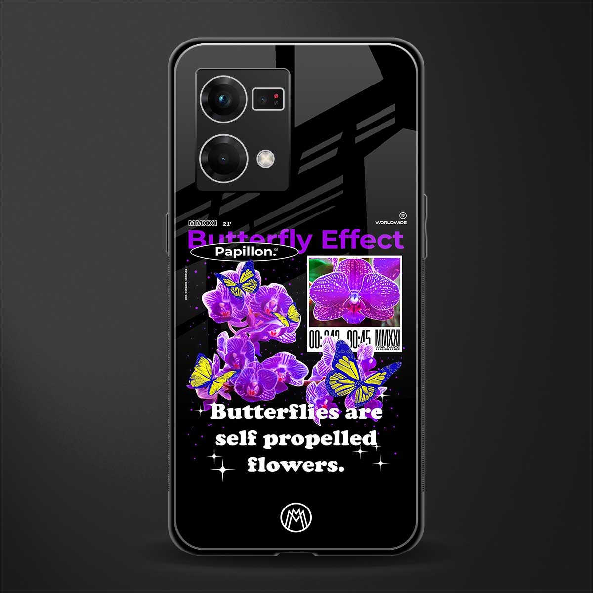 butterfly effect back phone cover | glass case for oppo f21 pro 4g
