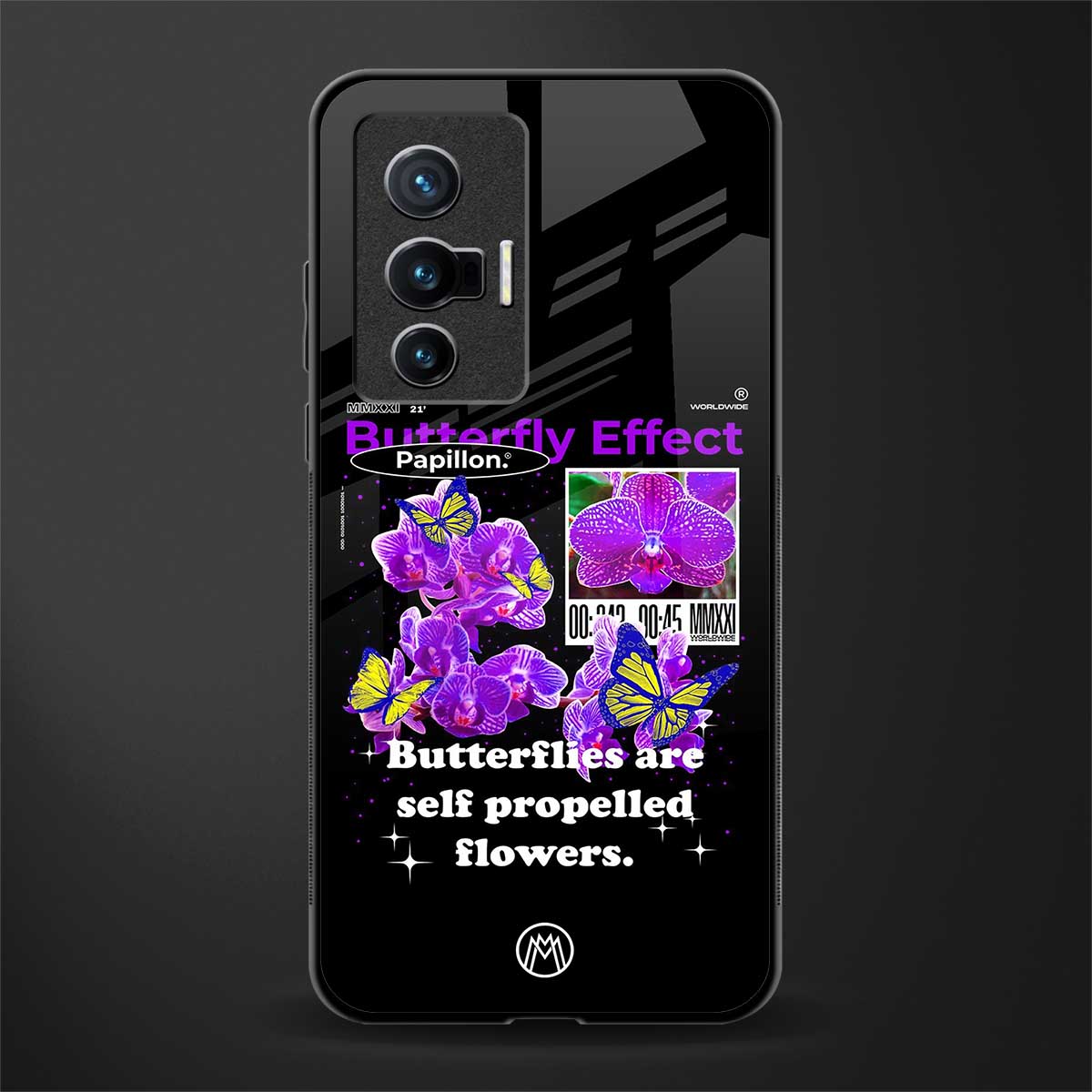 butterfly effect glass case for vivo x70 image