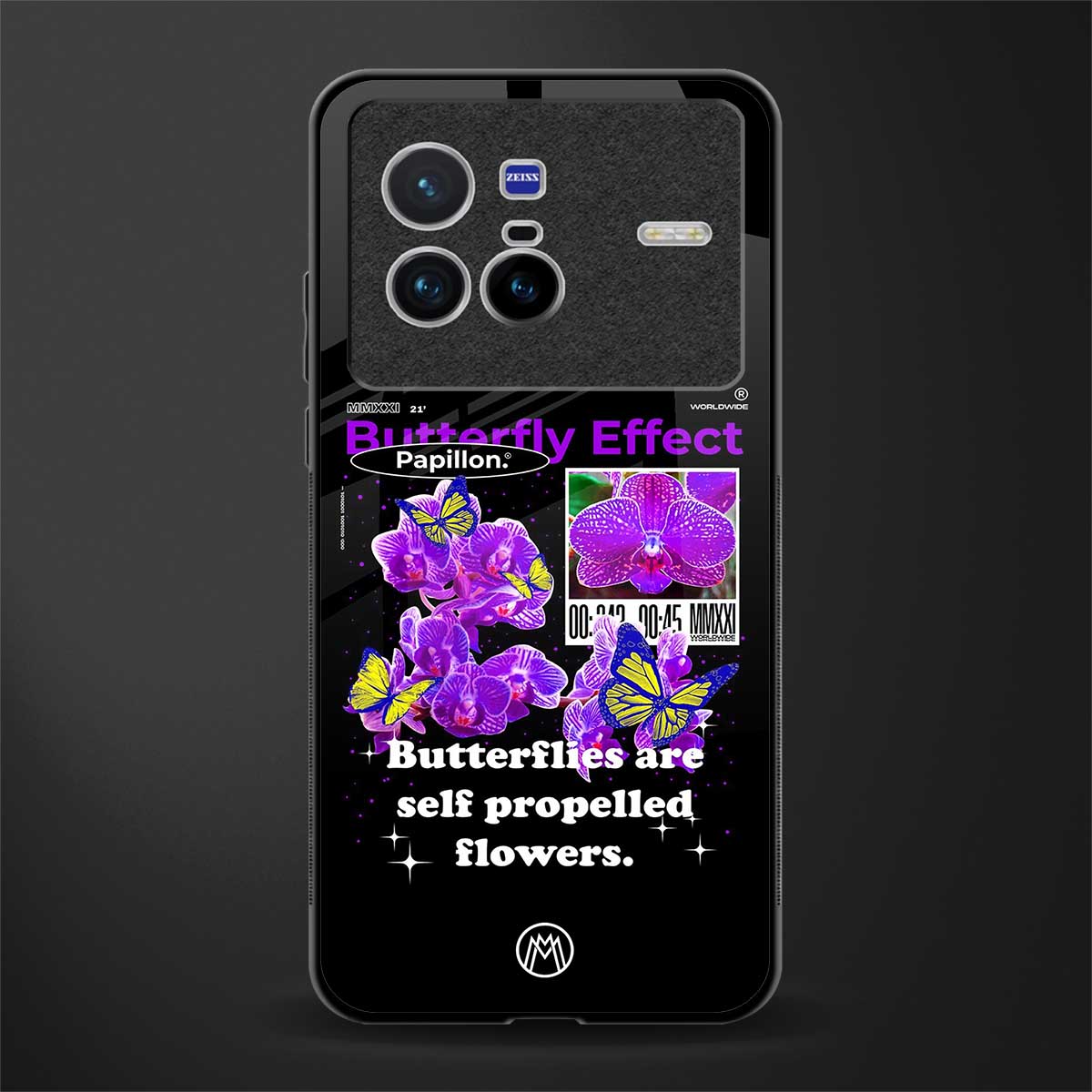 butterfly effect glass case for vivo x80 image