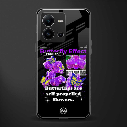 butterfly effect back phone cover | glass case for vivo v25-5g