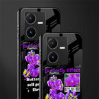 butterfly effect back phone cover | glass case for vivo y22