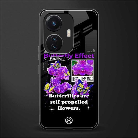 butterfly effect back phone cover | glass case for vivo t1 44w 4g