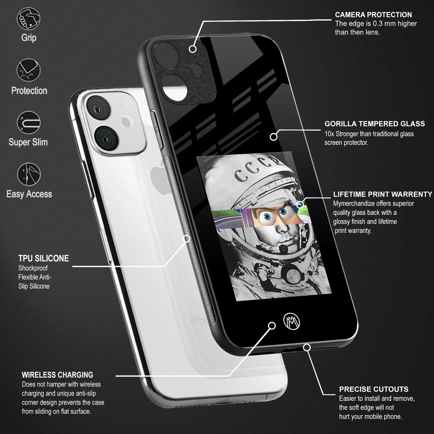 buzz lightyear astronaut mobile back phone cover | glass case for vivo v27 pro 5g