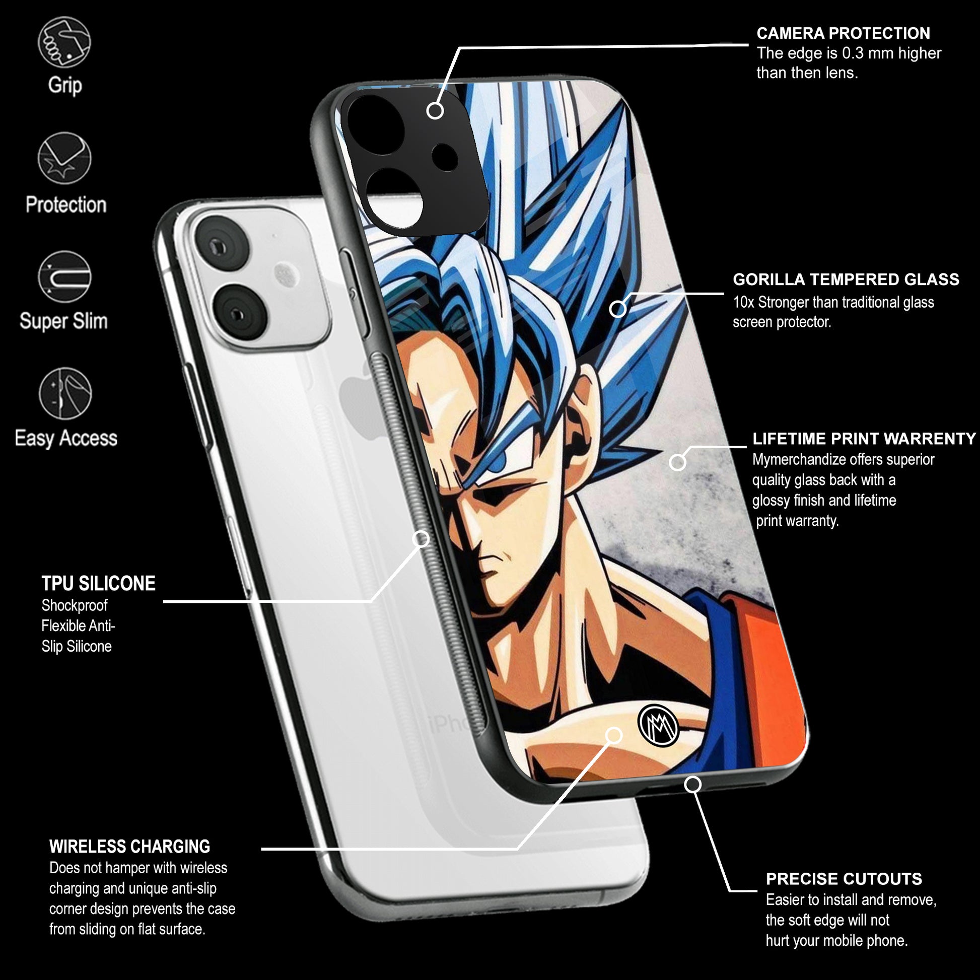 Goku Dragon Ball Z Anime Phone Cover | Glass Case