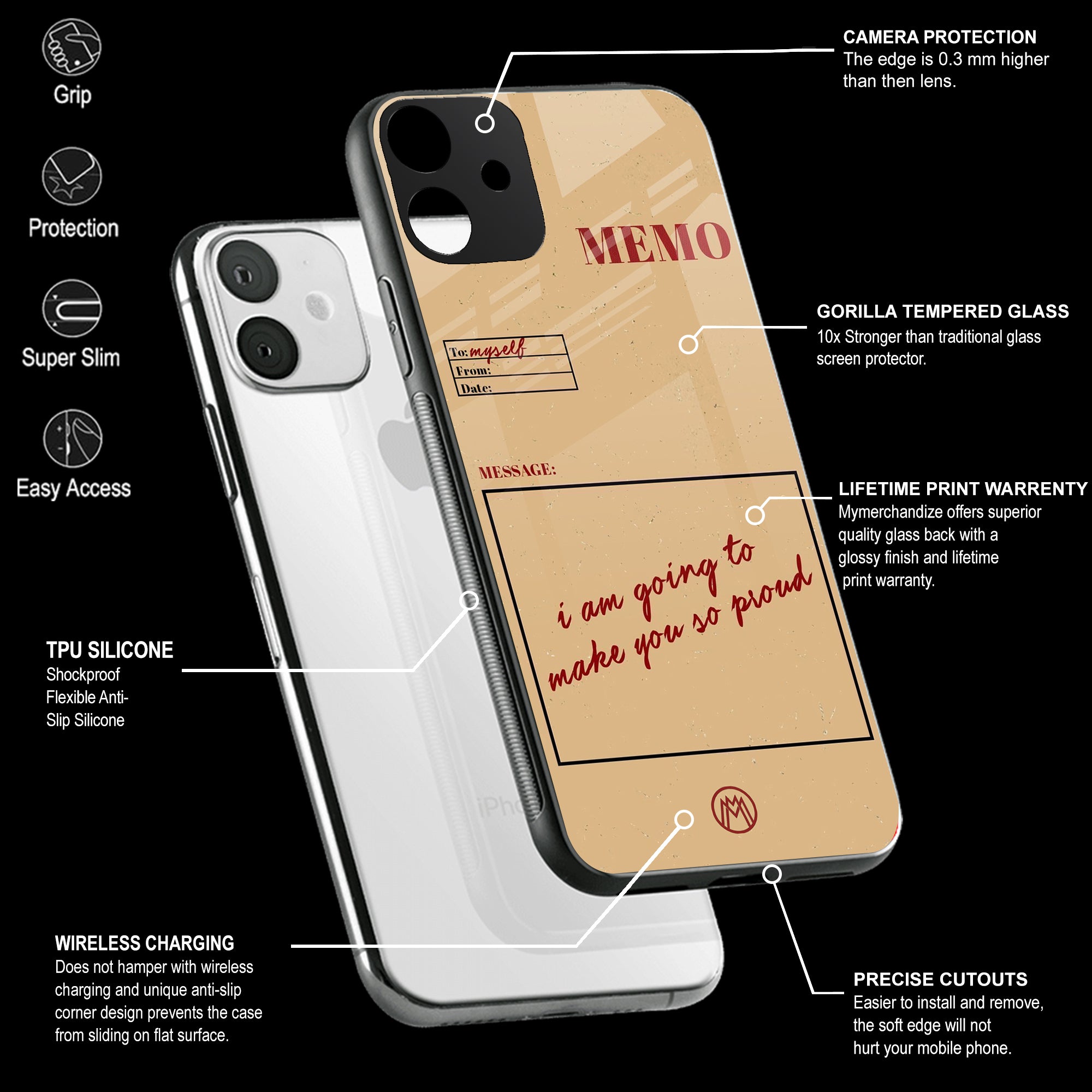 Memo Phone Cover Glass Case Mymerchandize