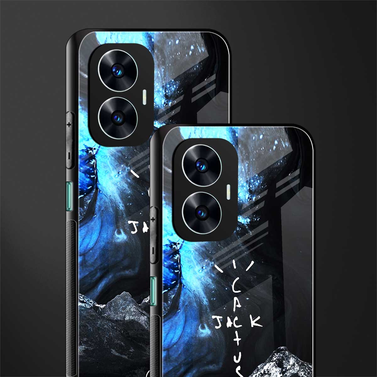 cactus jack travis scott back phone cover | glass case for realme c55
