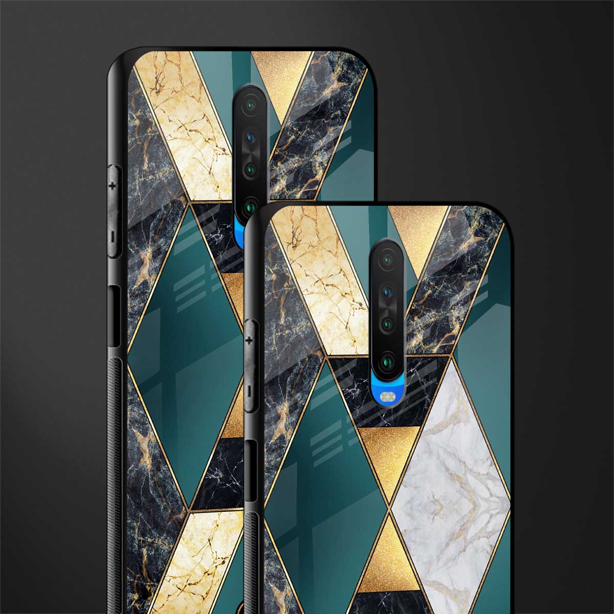 cadmium gold marble glass case for poco x2 image-2