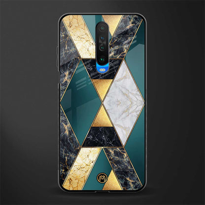 cadmium gold marble glass case for poco x2 image