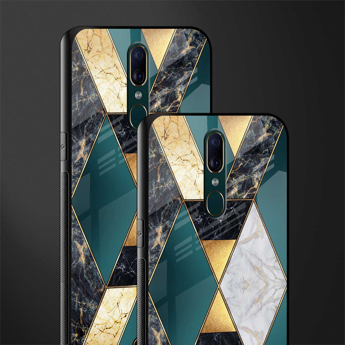 cadmium gold marble glass case for oppo f11 image-2