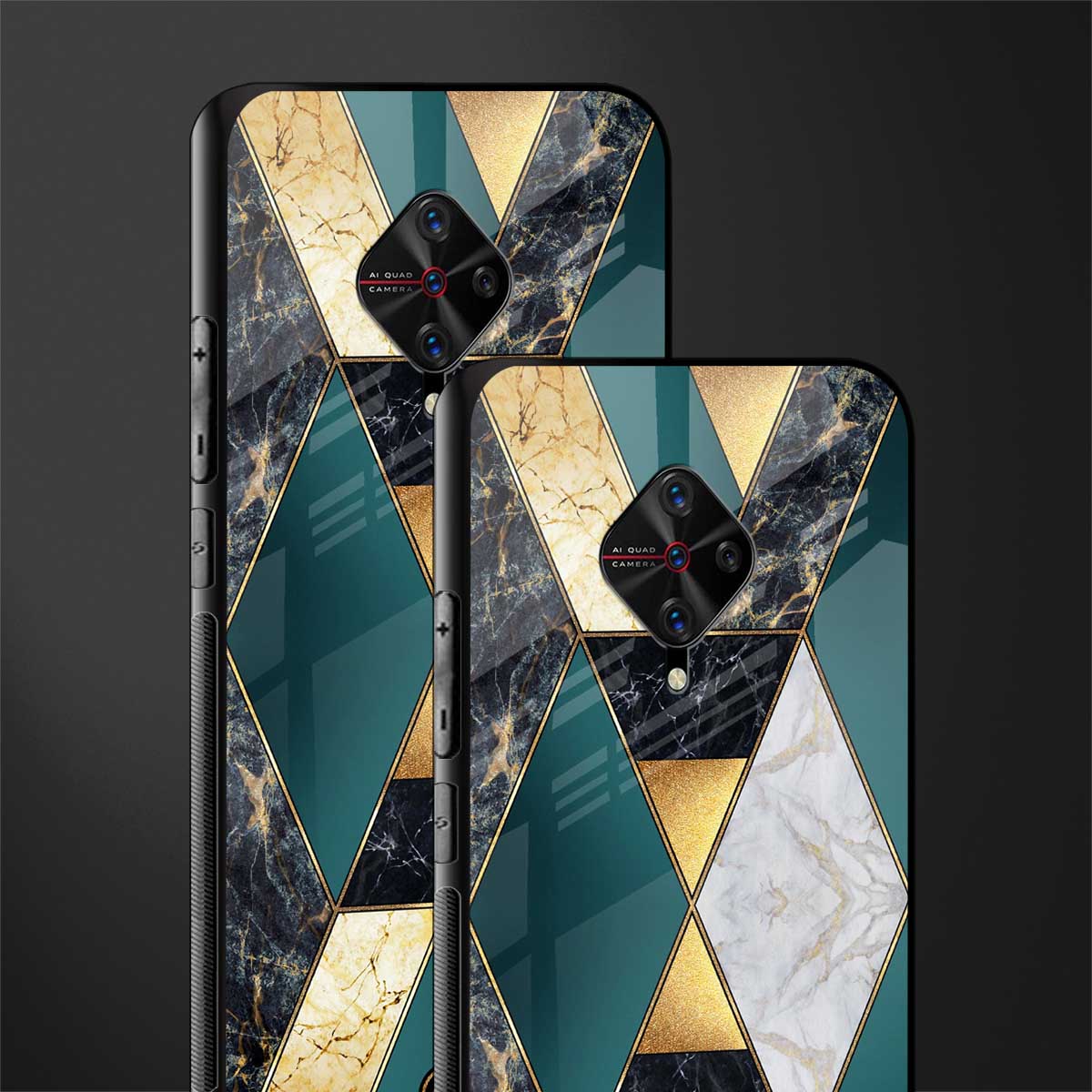 cadmium gold marble glass case for vivo s1 pro image-2