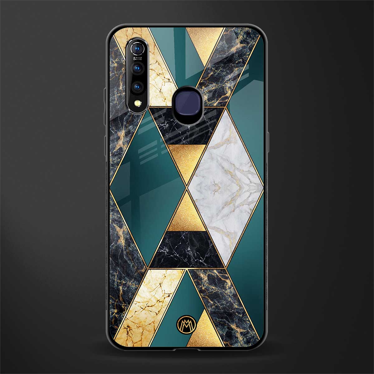 cadmium gold marble glass case for vivo z1 pro image