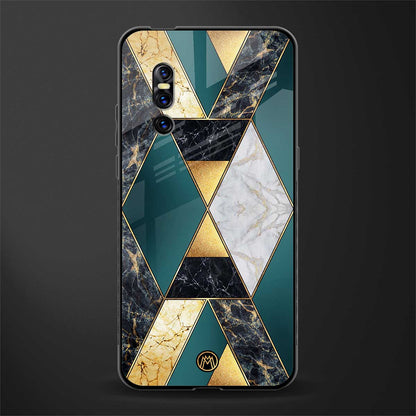 cadmium gold marble glass case for vivo v15 pro image