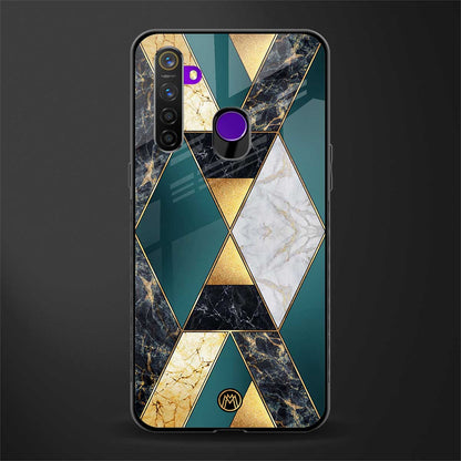 cadmium gold marble glass case for realme 5i image