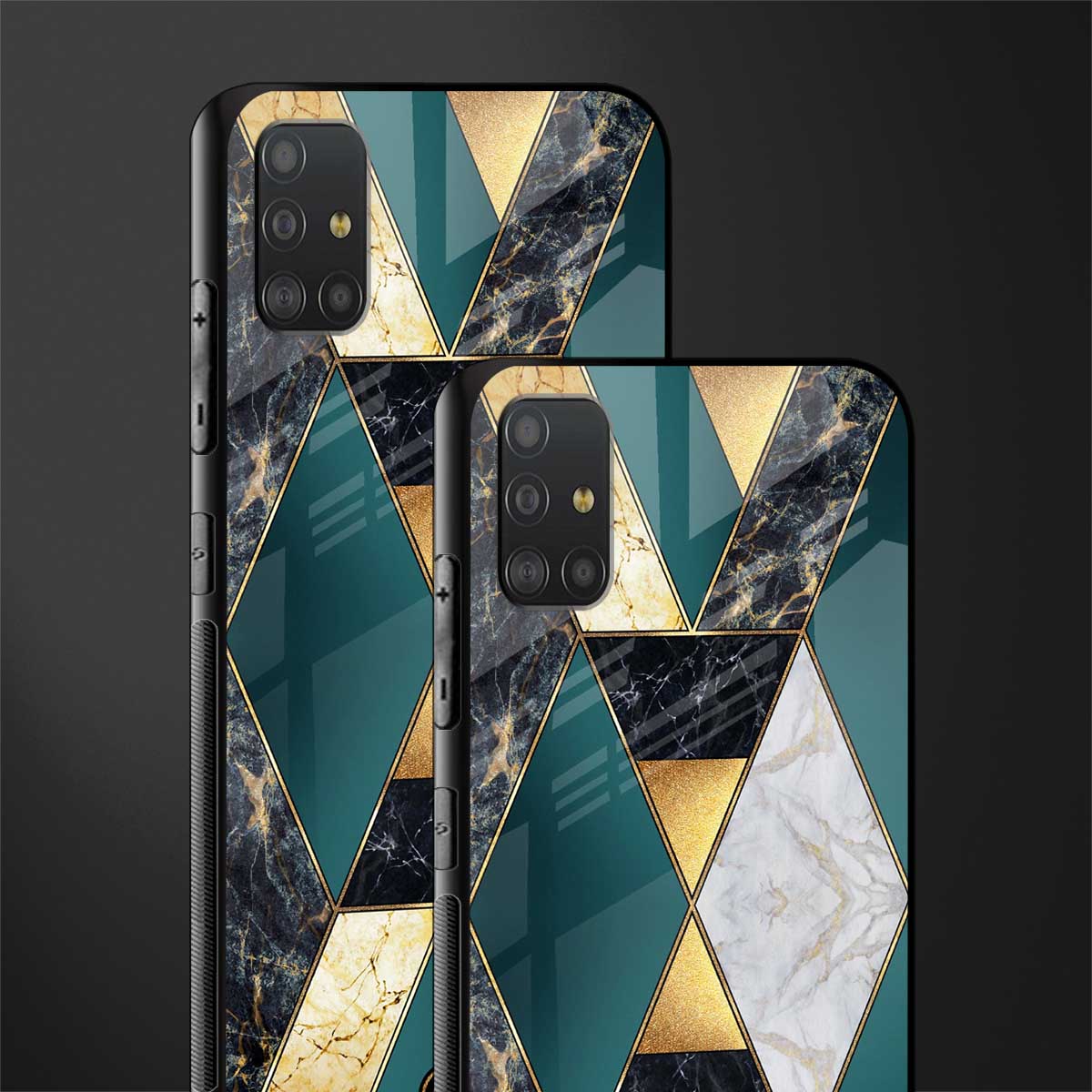 cadmium gold marble glass case for samsung galaxy a51 image-2