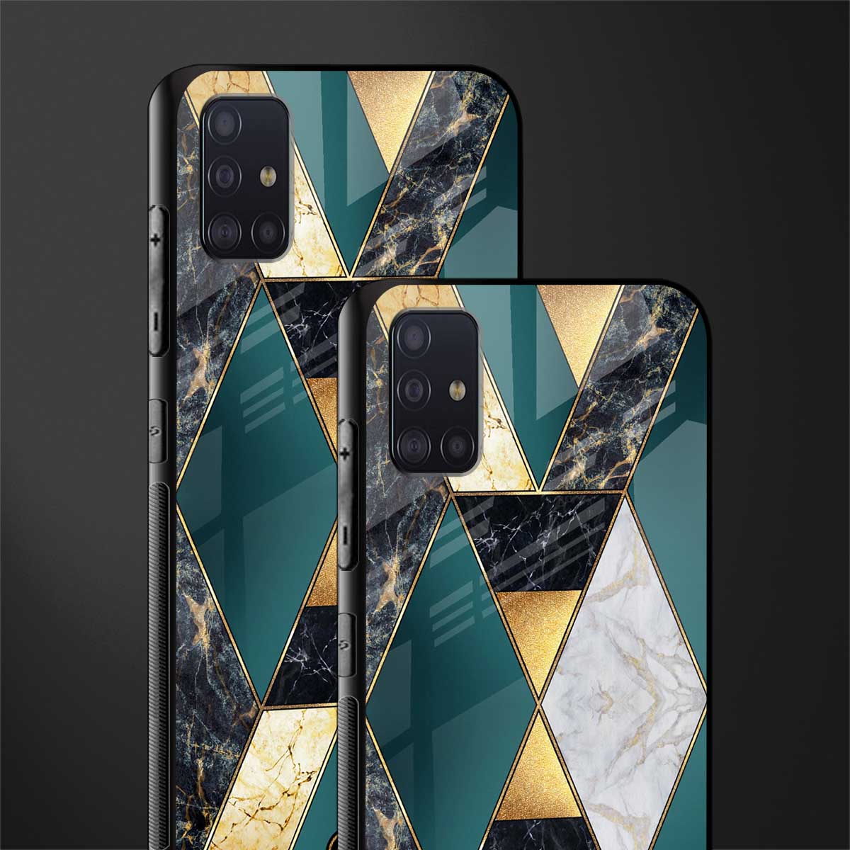 cadmium gold marble glass case for samsung galaxy a71 image-2