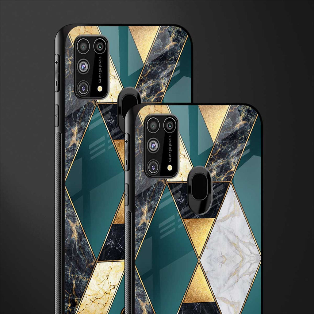 cadmium gold marble glass case for samsung galaxy m31 image-2