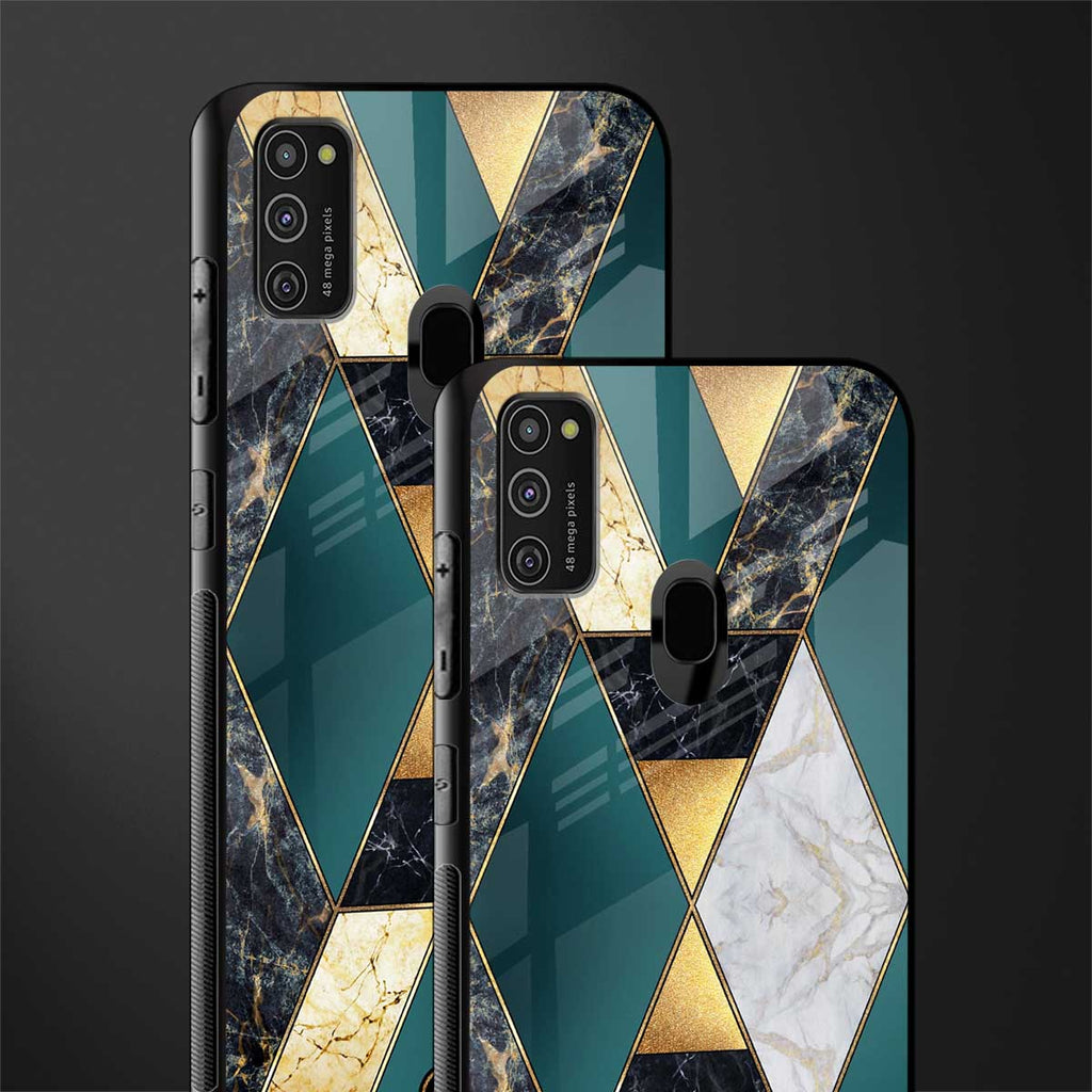 cadmium gold marble glass case for samsung galaxy m30s image-2
