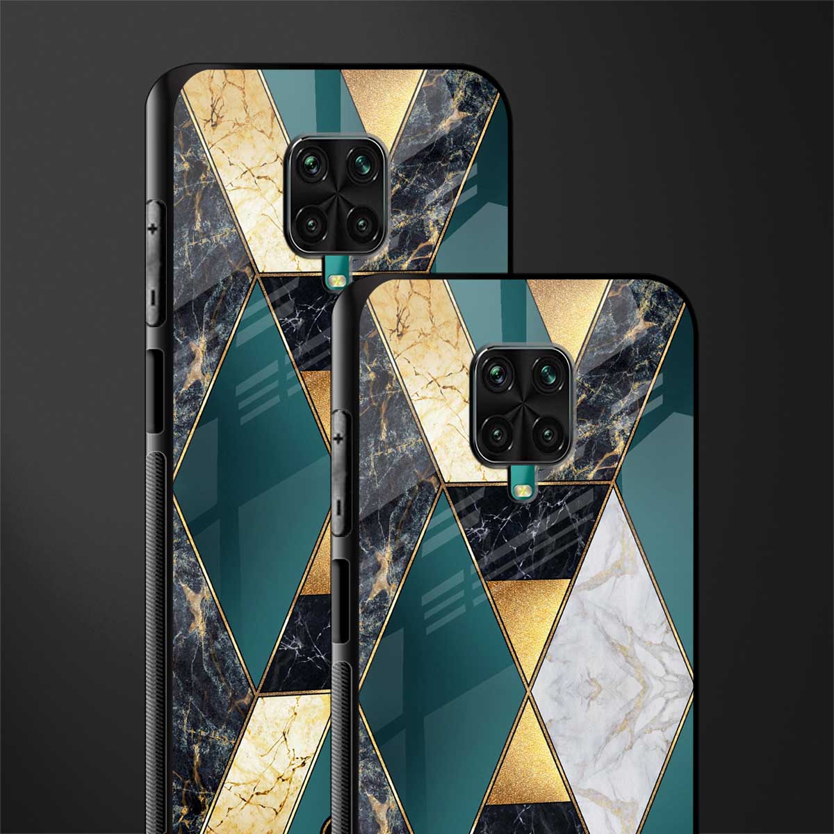 cadmium gold marble glass case for poco m2 pro image-2