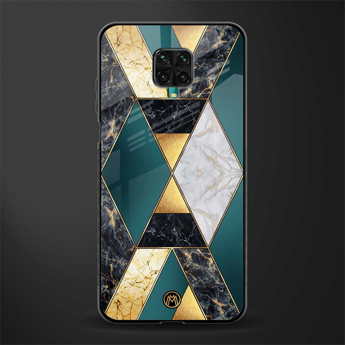 cadmium gold marble glass case for poco m2 pro image