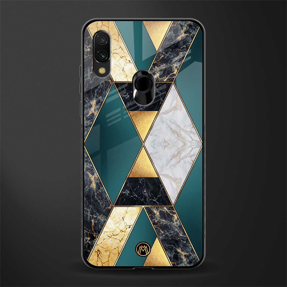 cadmium gold marble glass case for redmi note 7 image