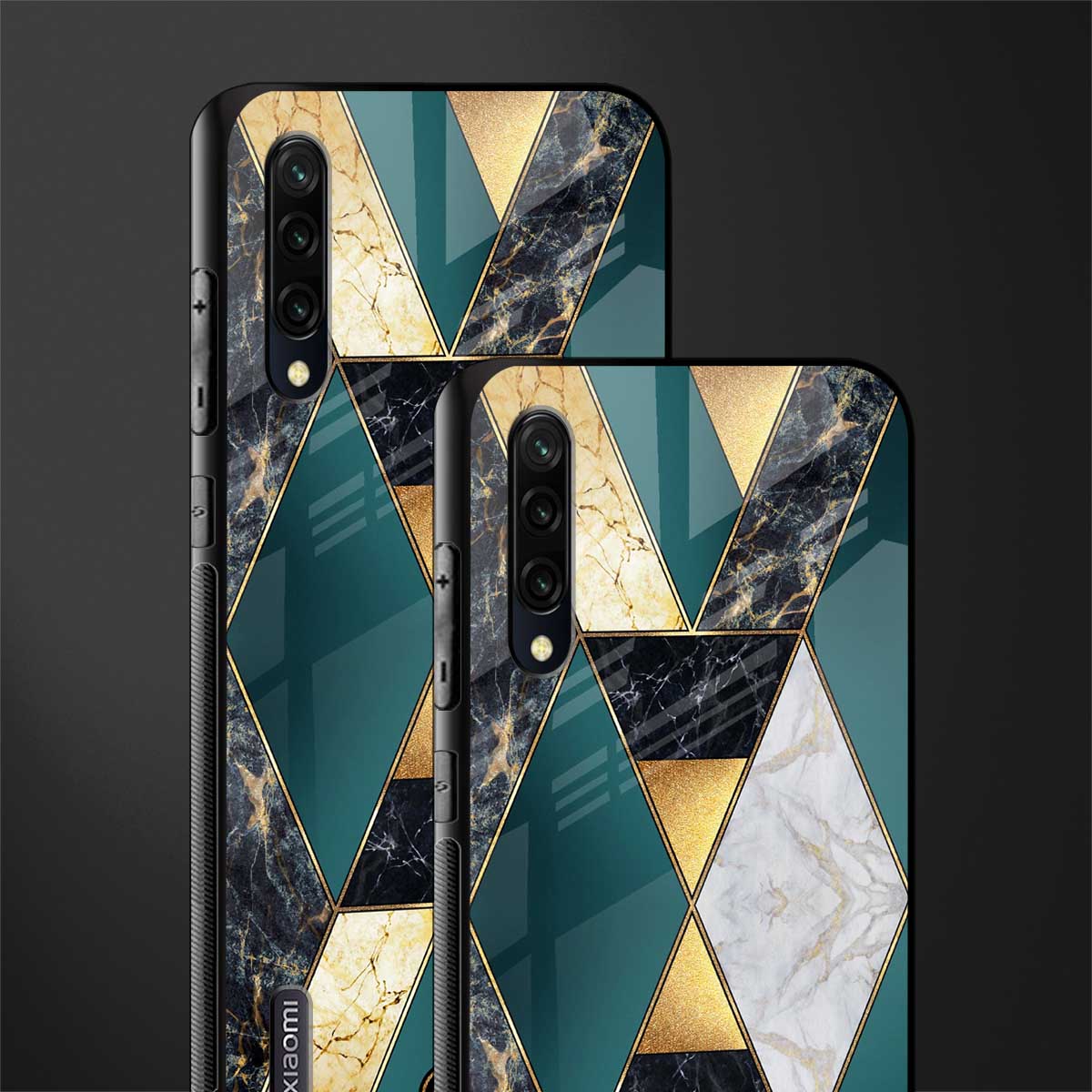 cadmium gold marble glass case for mi a3 redmi a3 image-2