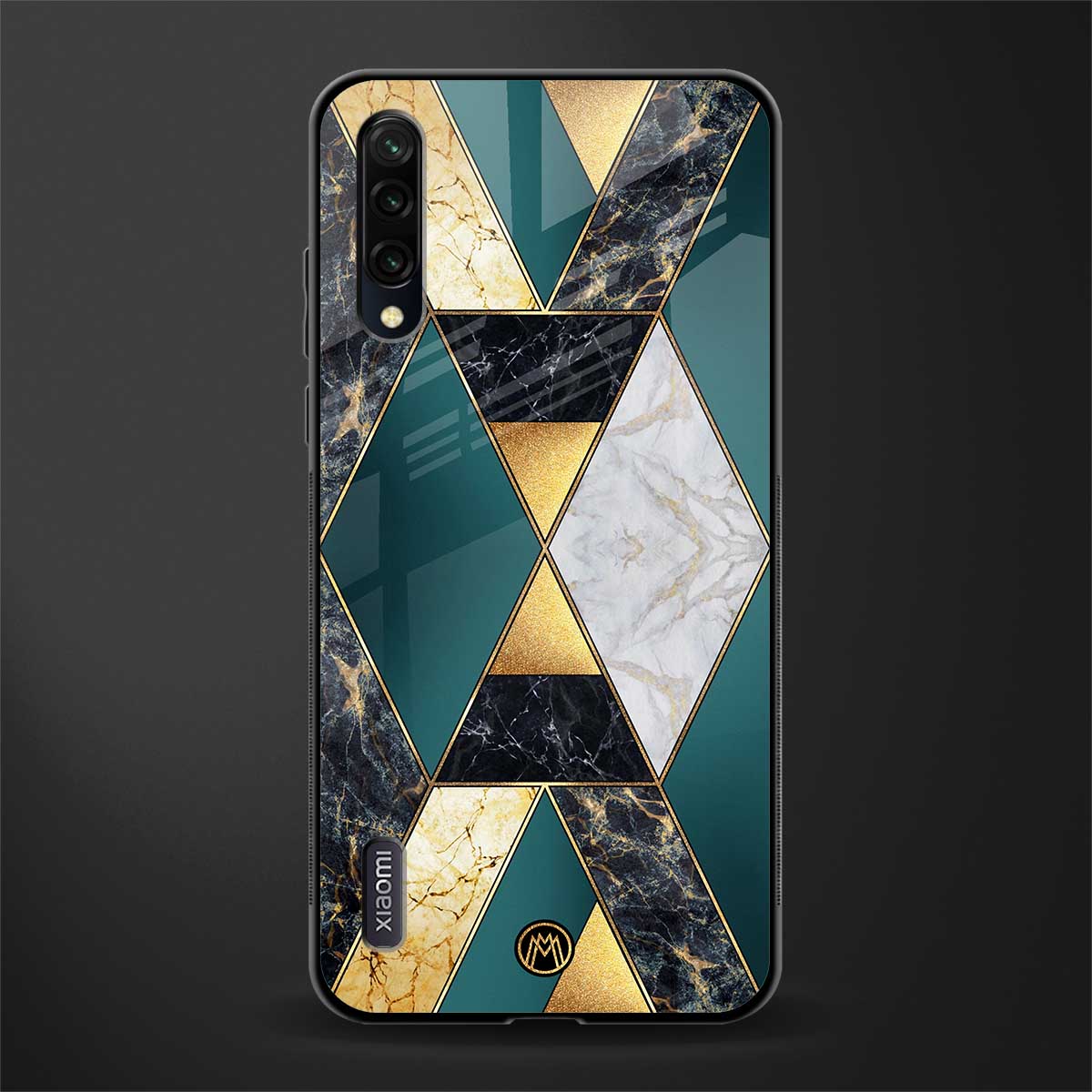 cadmium gold marble glass case for mi a3 redmi a3 image