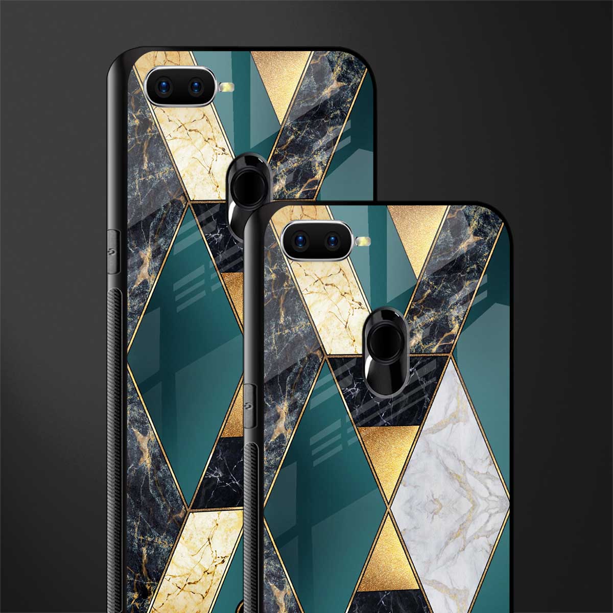 cadmium gold marble glass case for oppo a5s image-2