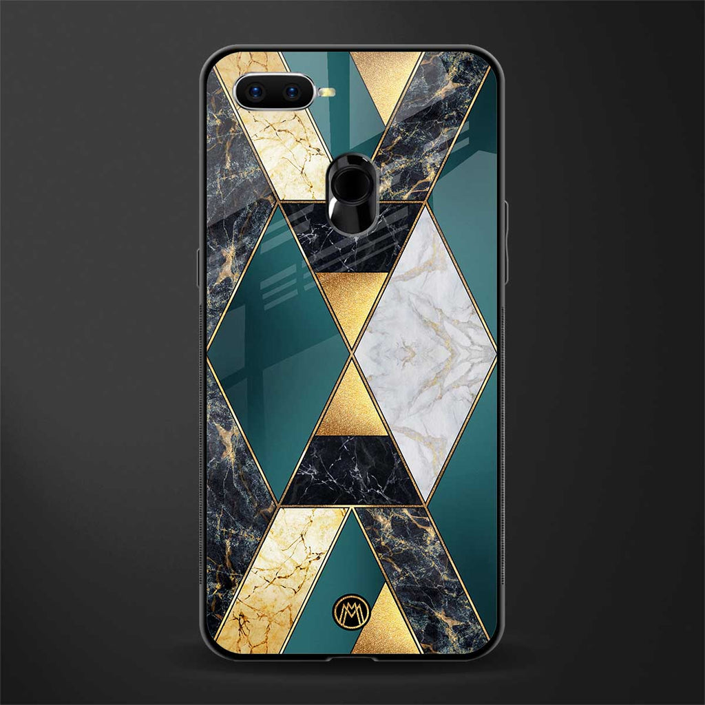 cadmium gold marble glass case for oppo a12 image