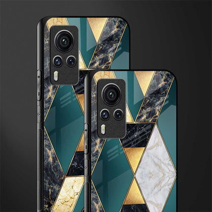 cadmium gold marble glass case for vivo x60 pro image-2