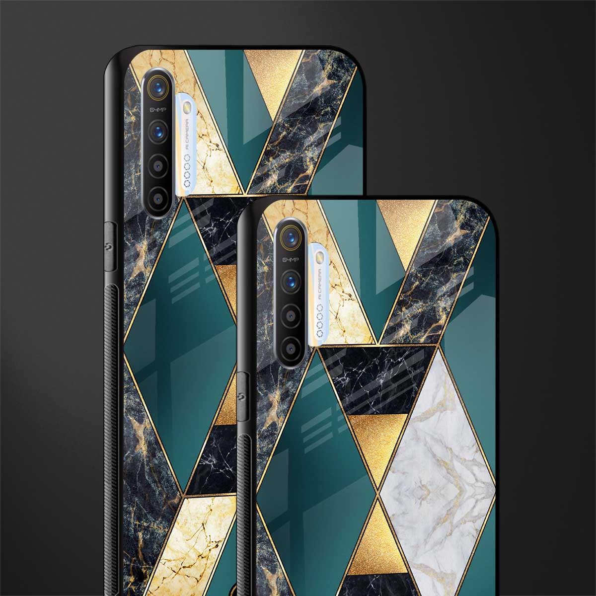 cadmium gold marble glass case for realme xt image-2
