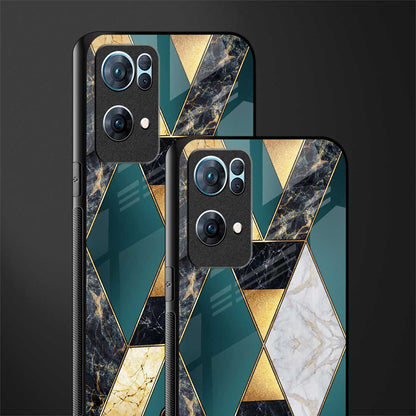 cadmium gold marble glass case for oppo reno7 pro 5g image-2